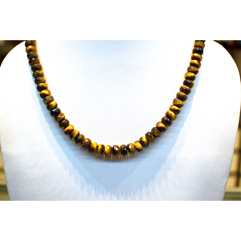 Tiger's eye Rondelle Beads Necklace 18 Inches