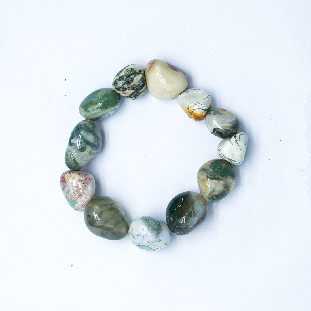 Moss Agate Tumble Bracelet