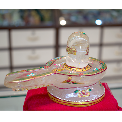 Clear Quartz Shivling Sphatik shivling 565 Grams