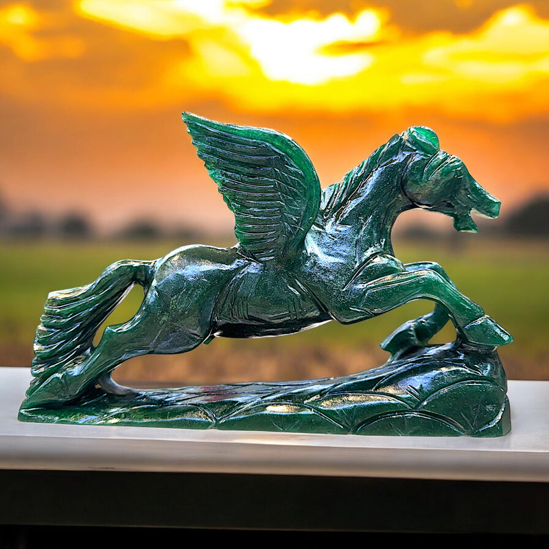 Flying Horse ~ Success & Fortune Green Aventurine