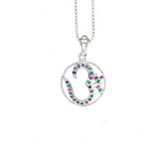 OM Silver Pendant Rubies, emeralds & sapphire