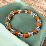 Sphatik + 5 mukhi Rudraksha Bracelet