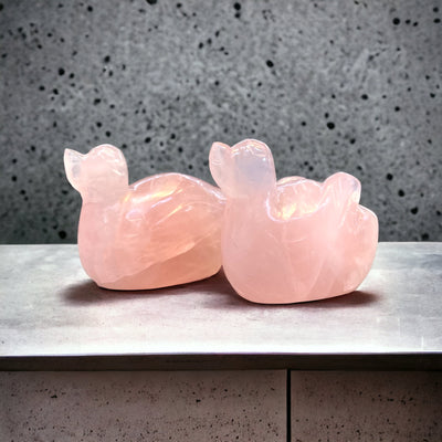 Rose Quartz Mandarian Ducks AAA Grade