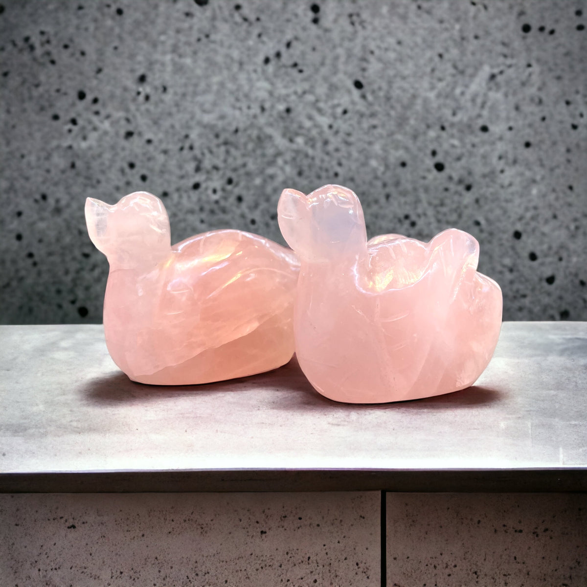 Rose Quartz Mandarian Ducks AAA Grade