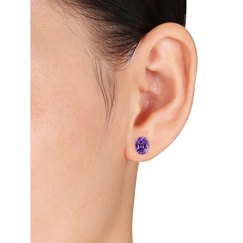 Amethyst Silver Studs