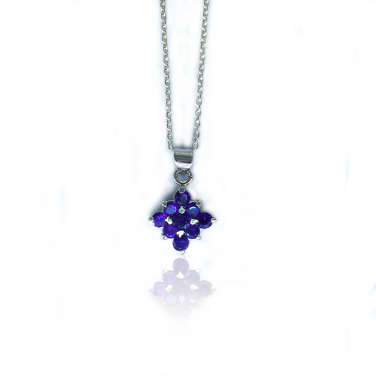 Amethyst mini sterling silver necklace 1080