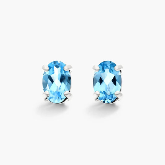 Blue Topaz Silver Earrings 1140