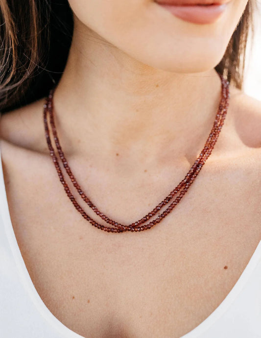 Garnet Necklace 2 Strands 1024