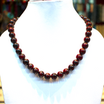 Natural Garnet Round 10 mm Beads Necklace 18 inches