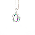 OM Silver Pendant Rubies, emeralds & sapphire