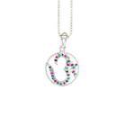 OM Silver Pendant Rubies, emeralds & sapphire