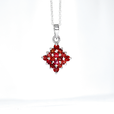 Garnet mini sterling silver 925 Pendant