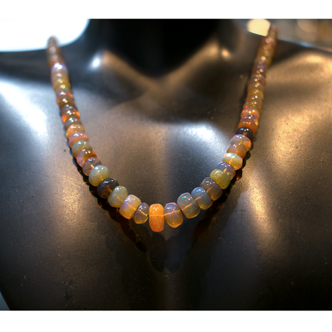 Brown Fire Opal Necklace ( Rare Piece ) 16 Inch