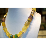 Fluorite tumble faceted Necklace 18 Inches