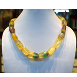 Fluorite tumble faceted Necklace 18 Inches