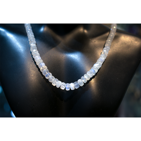 Rainbow Moonstone Beads Necklace AAA 16 Inch