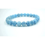 AAA aquamarine beaded bracelet, close-up of pale blue stones – Gift Palace India