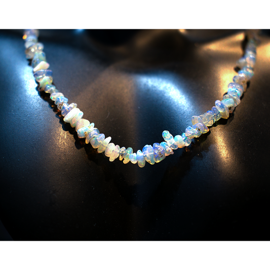 Fire Opal Cut Necklace 17 Inch 1080
