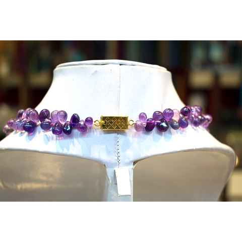 Amethyst Drops 18 inches Necklace