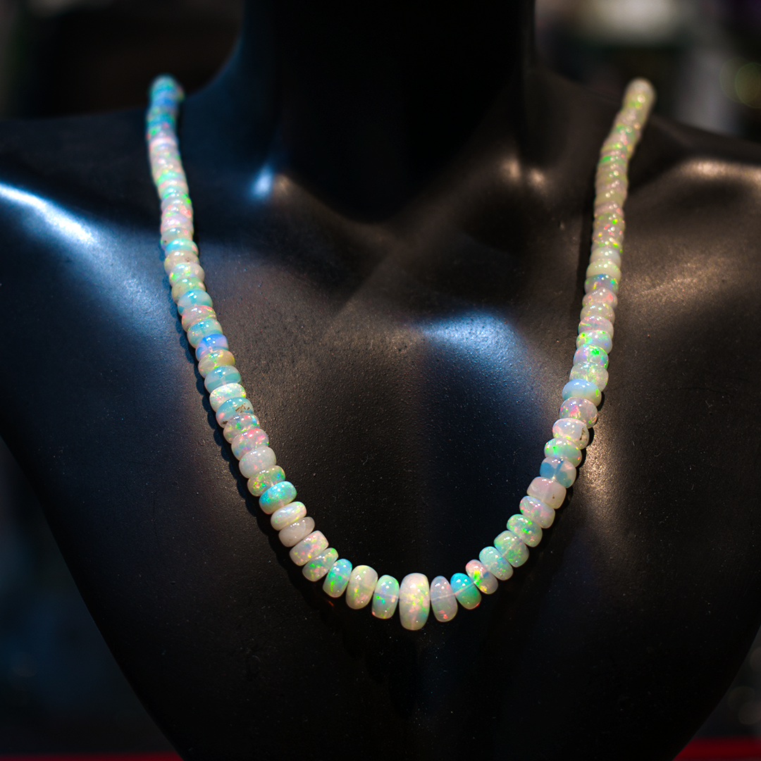 Opal Beads Necklace 16 inch