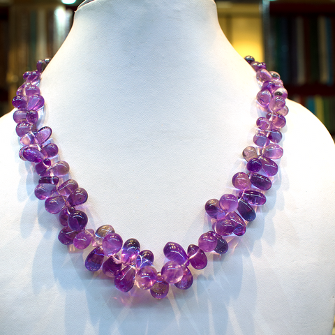Amethyst Drops 18 inches Necklace