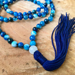 Blue onyx 108 bead mala detail – Gift Palace India