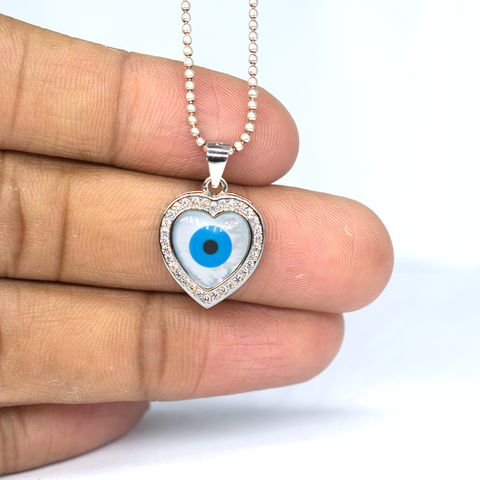 Evil Eye Necklace Sterling Silver