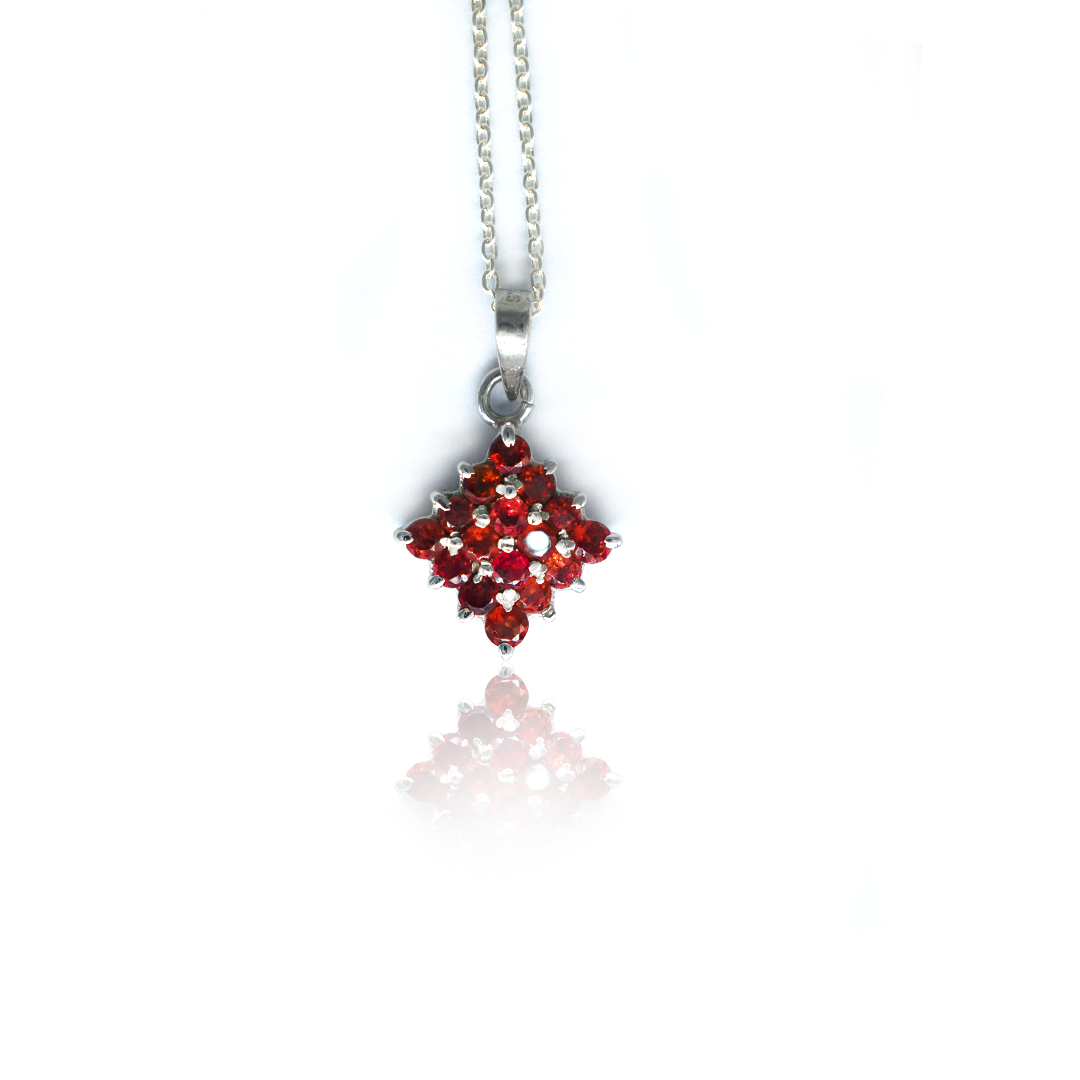 Garnet mini sterling silver 925 Pendant