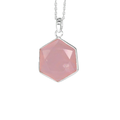 Star of David Rose Quartz Sterling Silver 925 Necklace