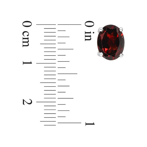 Garnet Silver Studs