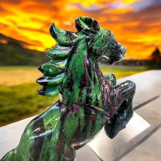 Rising  Horse Feng shui Ruby Zoisite 2400