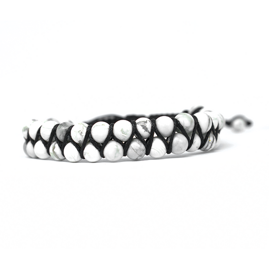 Howlite 2 Line adjustable Bracelet 1080