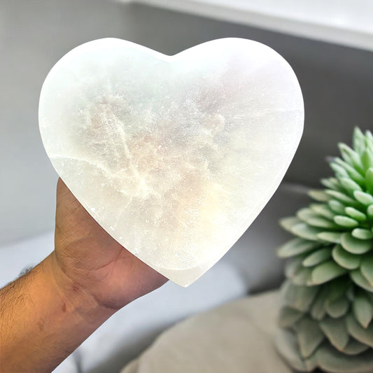 Selenite Heart Shape bowl 6 inches 2400