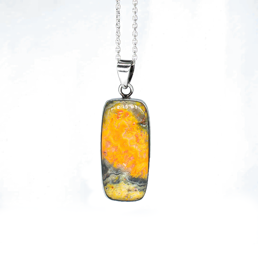 bumblebee jasper Pure Silver Necklace