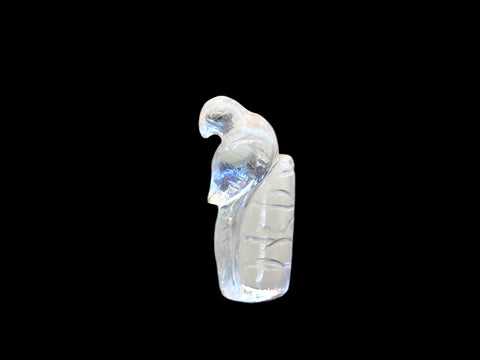 Parrot on rock Clear quartz mini Figure
