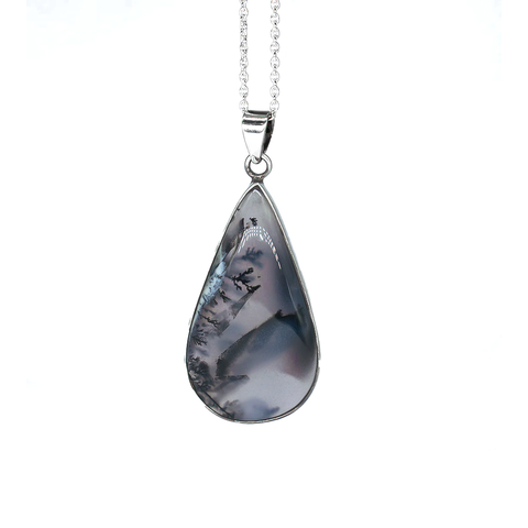Merlinite Dendritic opal necklace