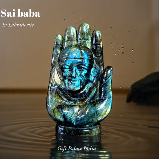 Sai Baba Murti- Labradorite Sculpture 2008