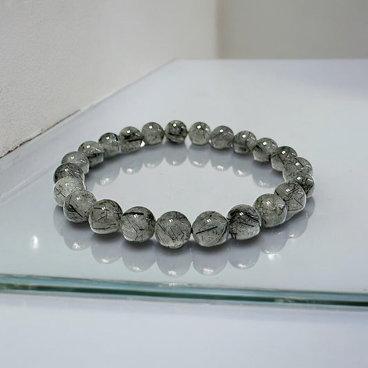Tourmaline in Quartz Bracelet tourmanilated quartz 1509