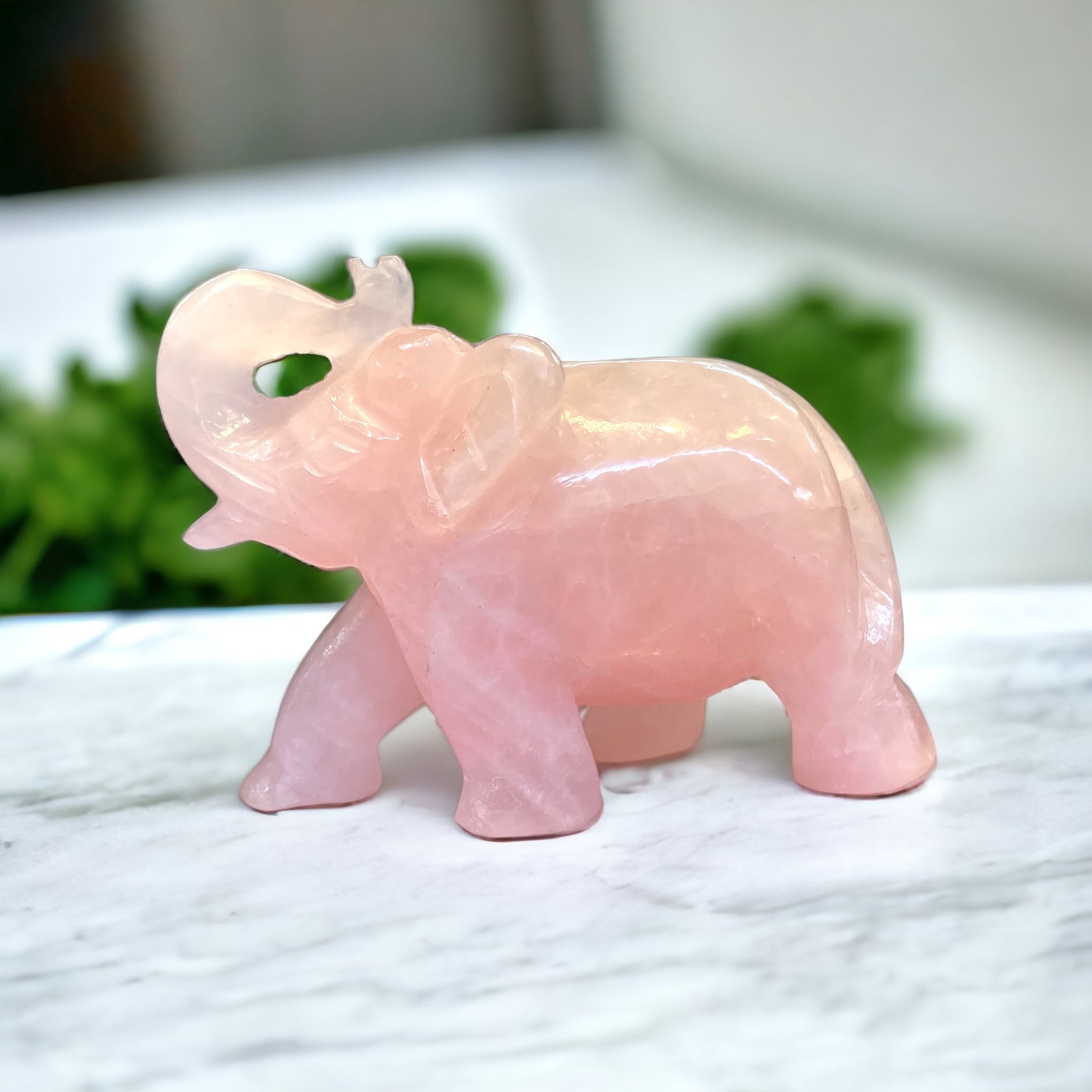 Rose Quartz Elephant For Loving Energies
