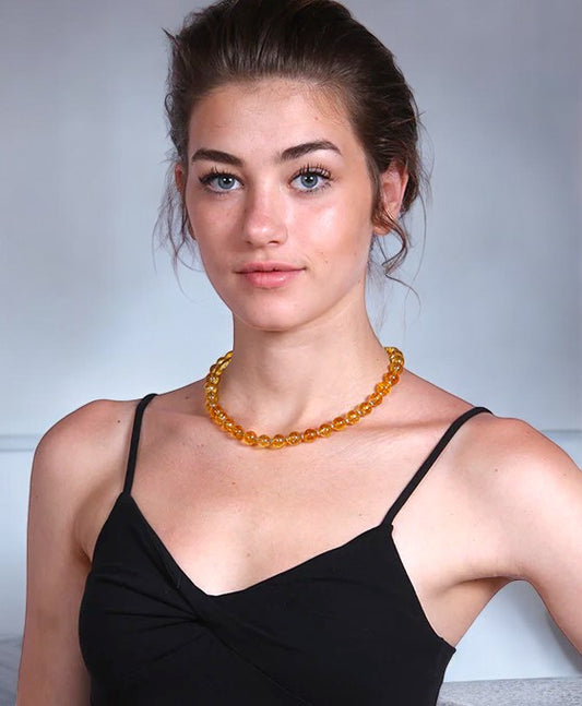 Citrine 8 mm Beads necklace 560