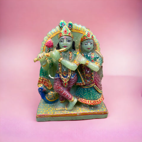 Radha Krishna ji in Green Aventurine