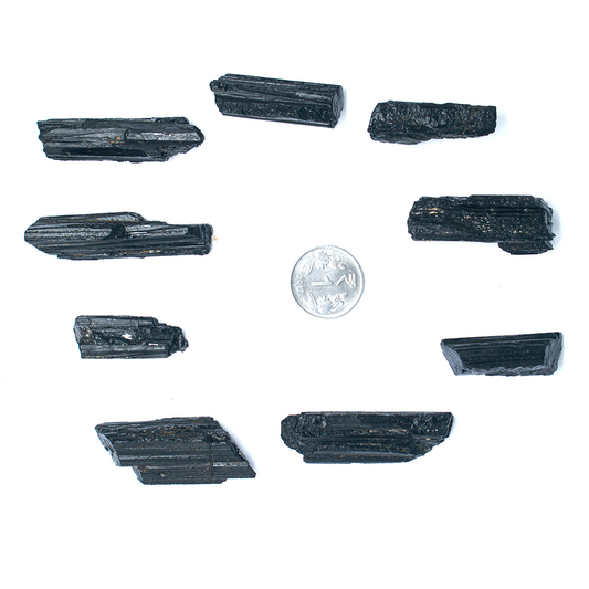 Black tourmaline raw  clusters 1080