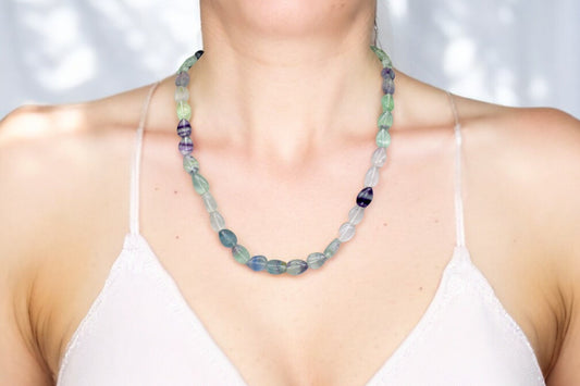 The Pear ~ Rainbow Fluorite Necklace 2000