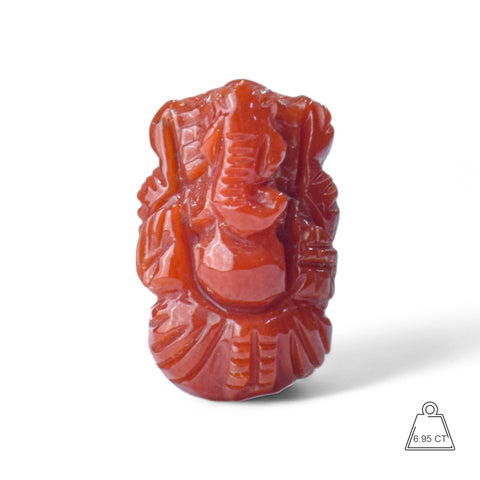 Ganesh ji ~ Carved In natural Coral 6.95 Carats