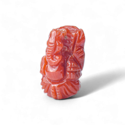 Ganesh ji ~ Carved In natural Coral 6.95 Carats