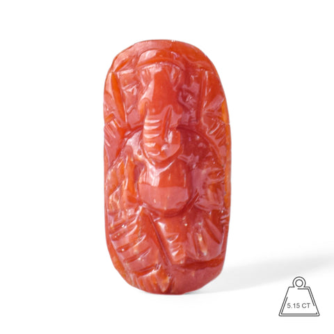Ganesh ji ~ Natural Coral Moonga 5.15 Carat