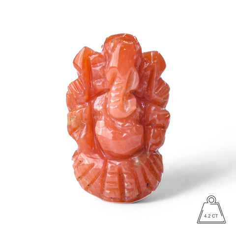 Ganesh ji ~ Natural Red Coral 4.20 carats ( moonga )