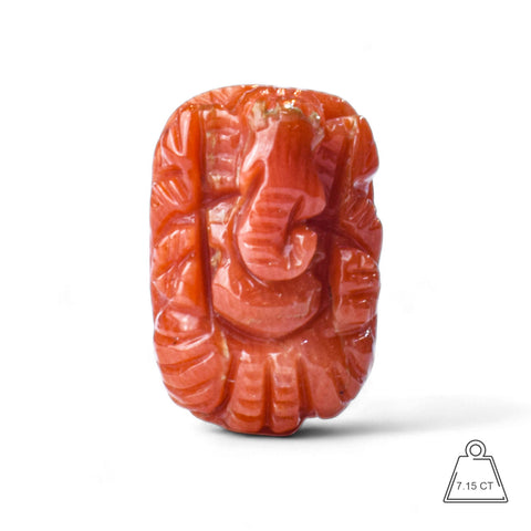 Ganesh ji ~ Carved In natural Coral
