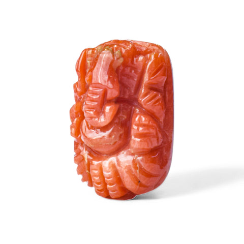 Ganesh ji ~ Carved In natural Coral