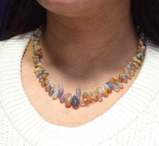 Ethiopian Opal Drops Necklace 3205